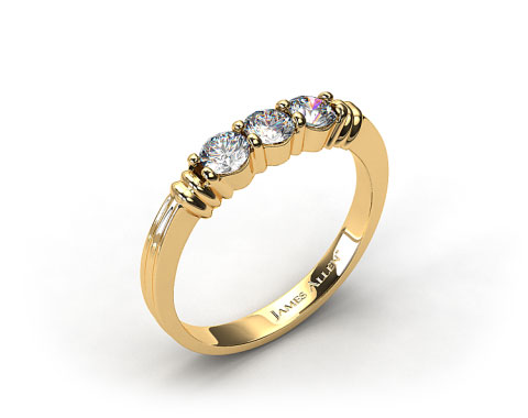 18k Yellow Gold 0.30ct Three Stone Diamond Wedding Ring